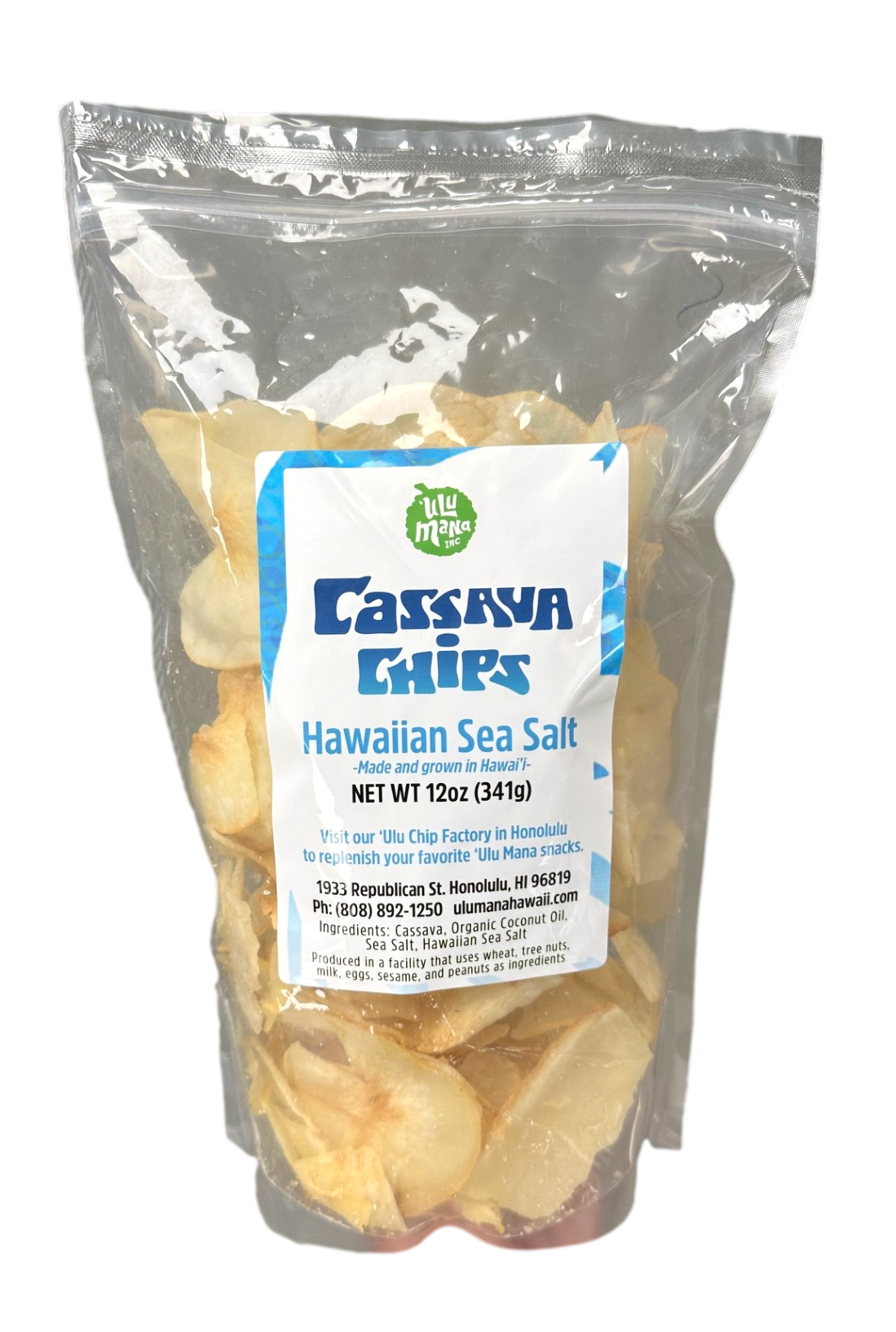 Cassava Label Hawaiian Sea Salt Cassava Chips | Cooked in Coconut Oil | Large 12oz ...