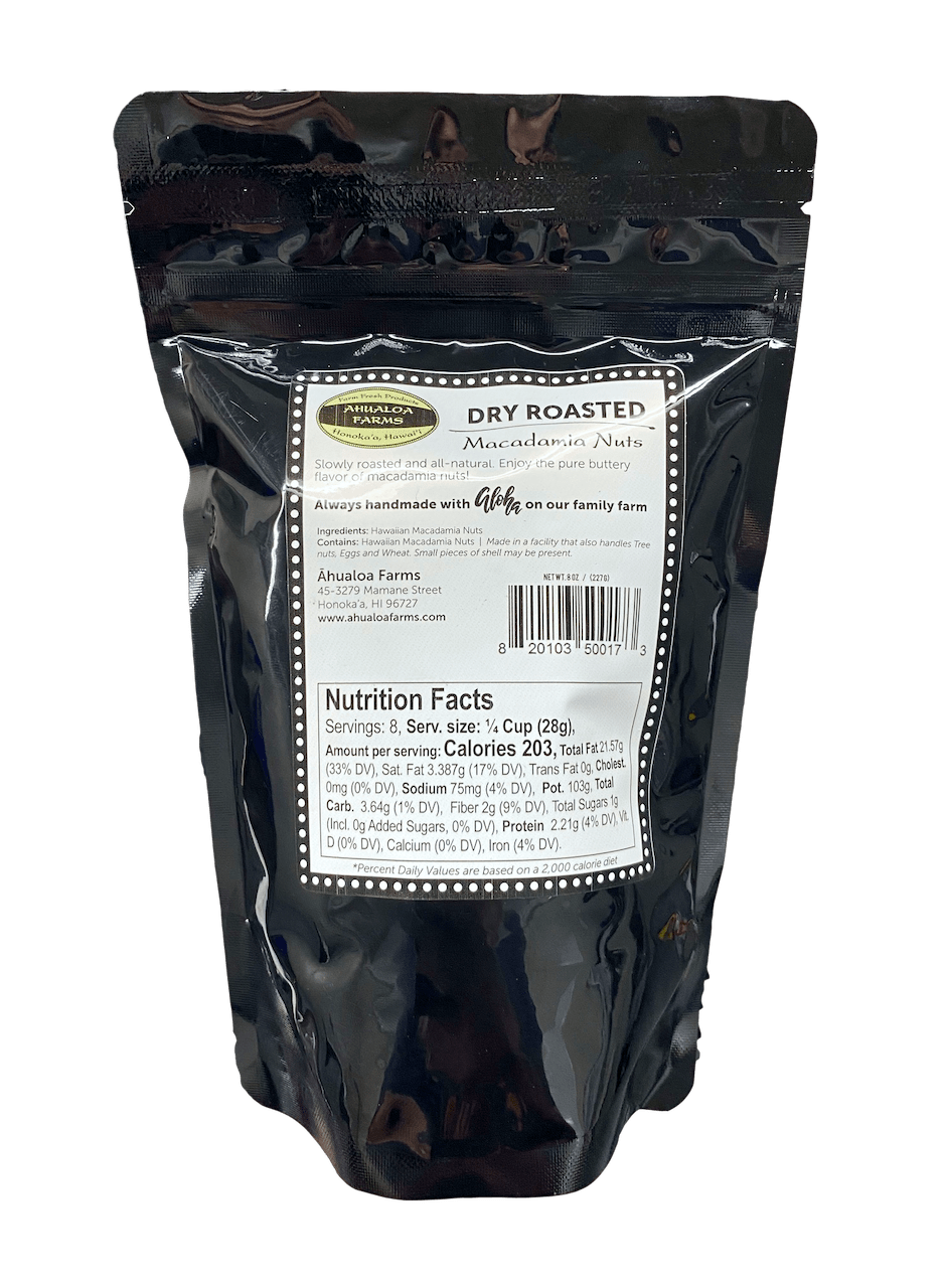 Dry Roasted Hawaiian Macadamia Nuts 8oz - Hawaiian Farmers Market{