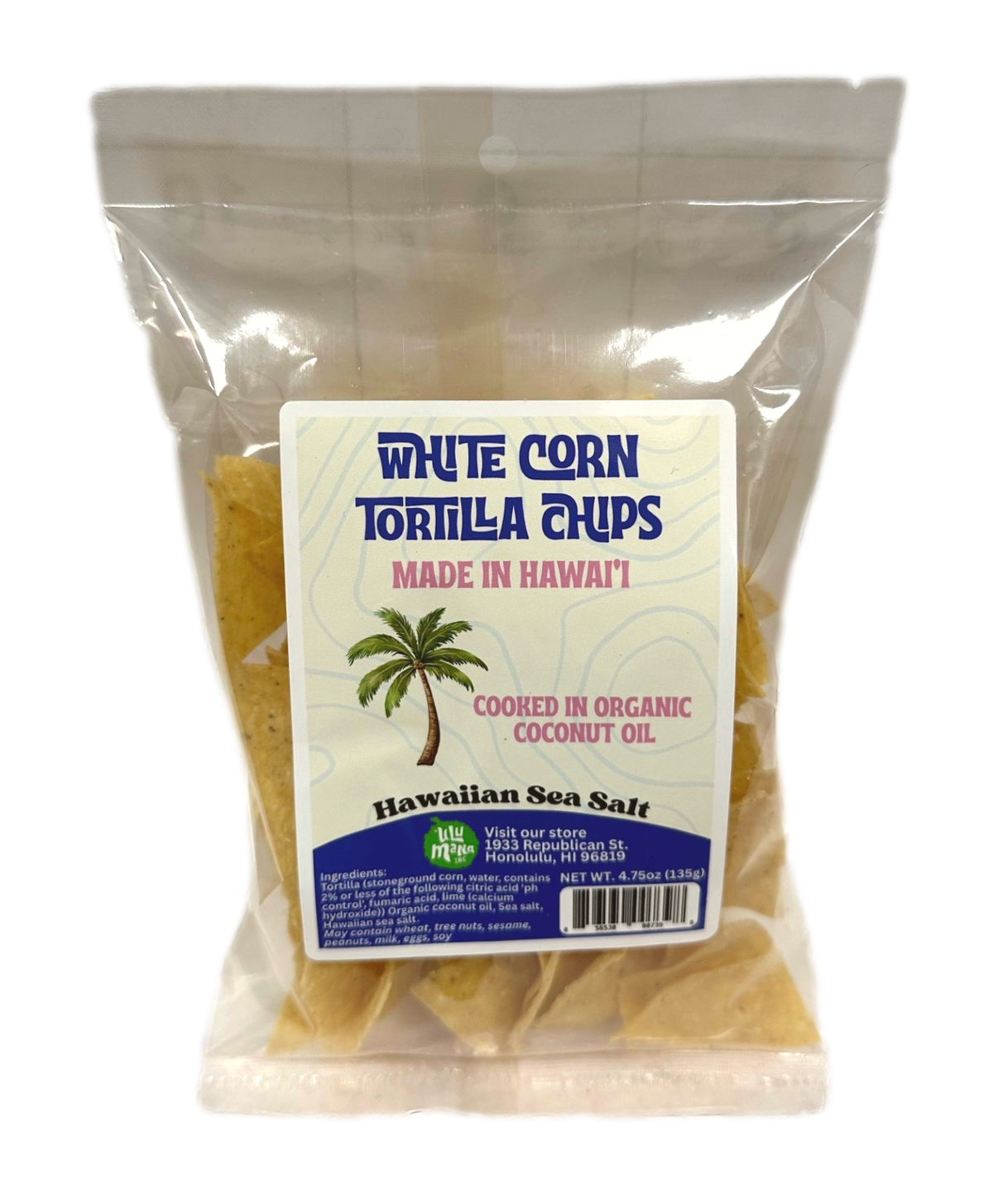 White Corn Tortilla Chip 4.75oz - Ulu Mana