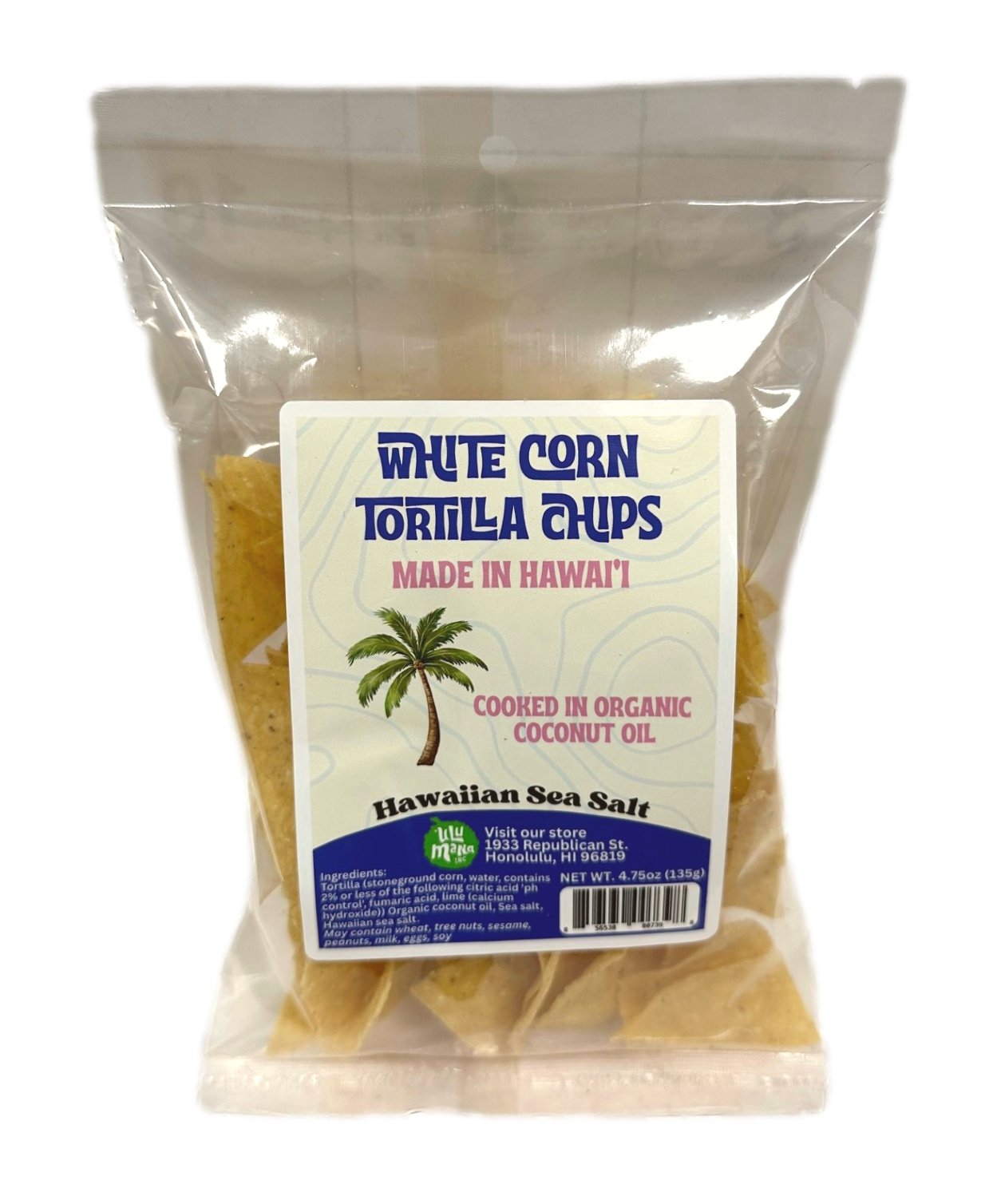 White Corn Tortilla Chip 4.75oz - Ulu Mana