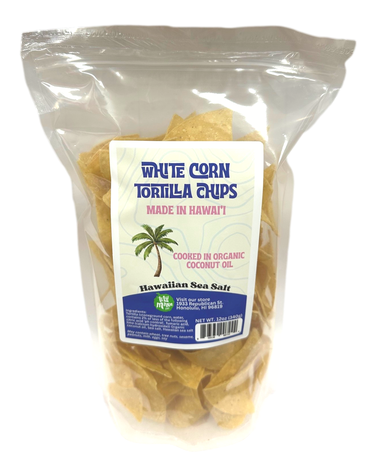 White Corn Tortilla Chips 12oz - Ulu Mana