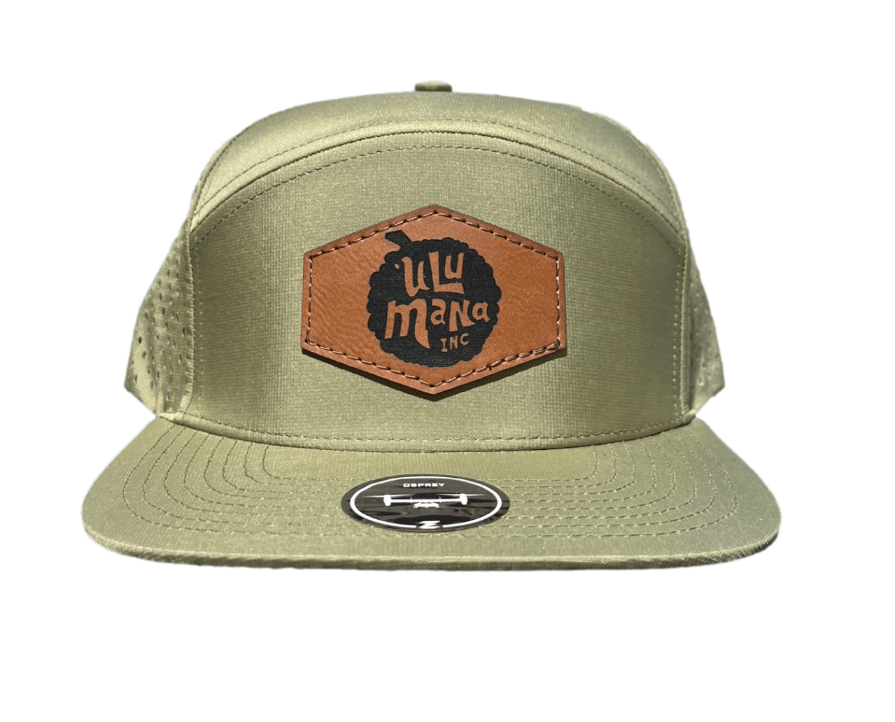 Loden/Green Leather Patch Logo Hat Snapback - Hawaiian Farmers Market