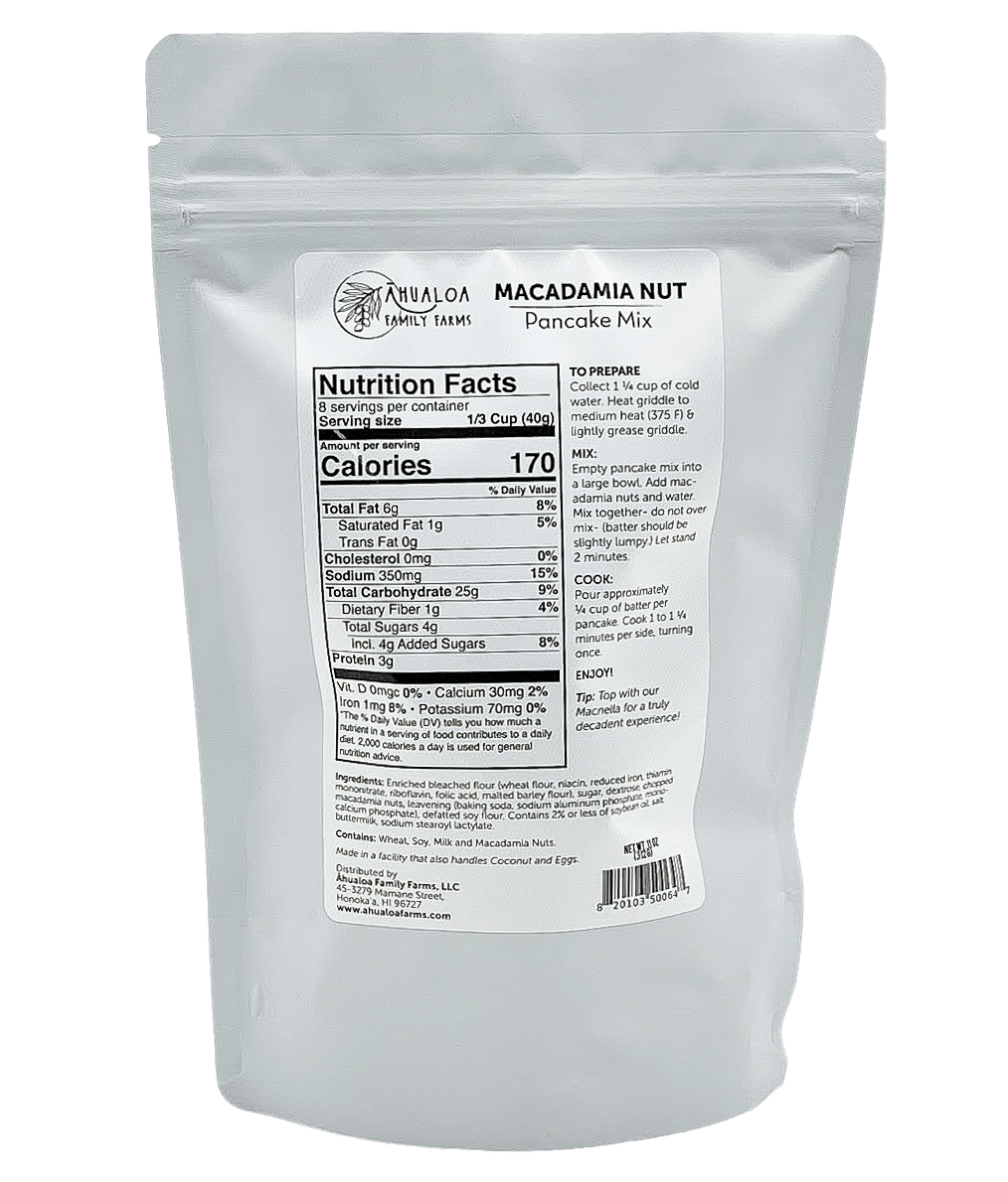 Macadamia Nut Pancake Mix 11oz - Hawaiian Farmers Market{
