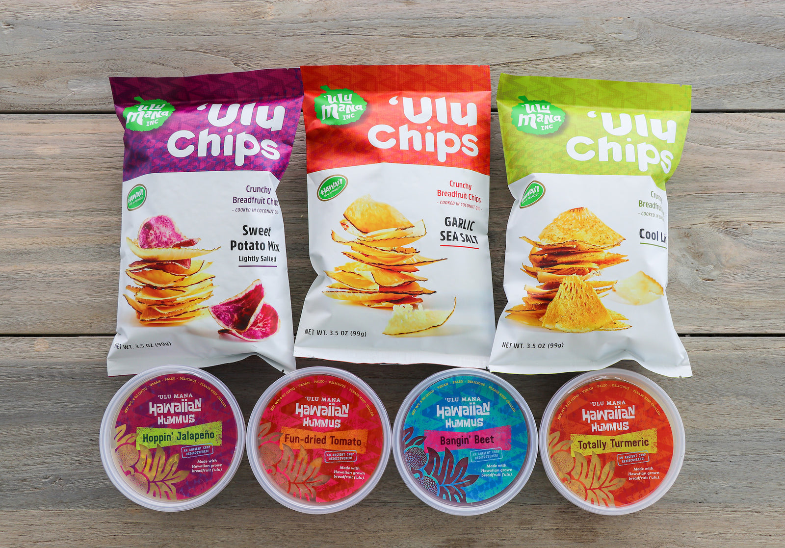 Hawaiian Hummus/'Ulu Chips 8 Pack Combo - Ulu Mana
